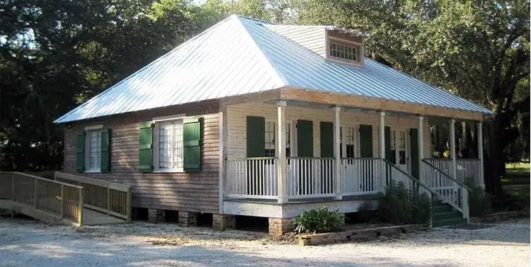 Exterior of the Marie Celeste cottage at Destrehan Plantation