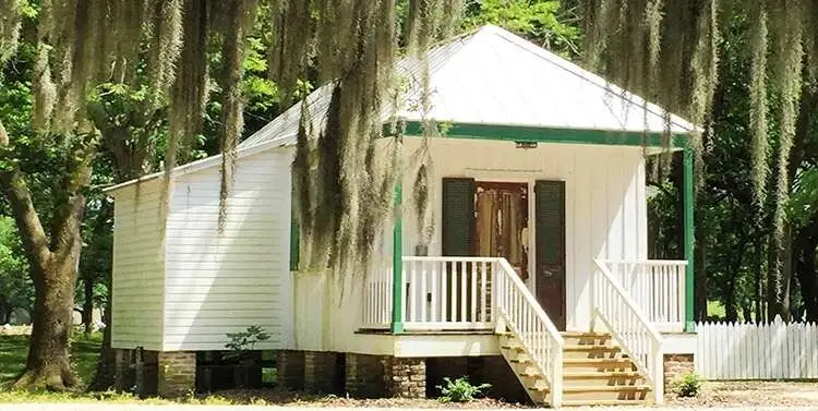 Exterior of the Marguerite cottage at Destrehan Plantation