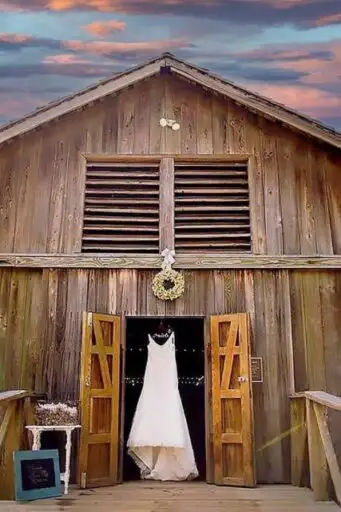 The Mule Barn at dusk at Destrehan Plantation
